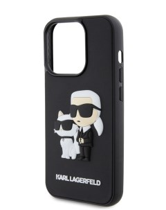 Чехол для iPhone 15 Pro с принтом 3D Karl Choupette Hard Black Karl lagerfeld