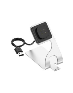 Зарядное USB устройство с держателем для Fitbit Versa 3 Sense серебристое Grand price