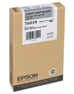 Картридж для струйного принтера C13T603900 светло серый оригинал Epson