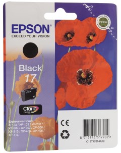 Картридж для струйного принтера Black 17 C13T17014A10 черный оригинал Epson