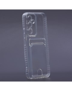 Силиконовый чехол с карманом для карт Samsung A54 5G прозрачный Tpu