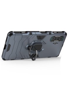 Противоударный чехол с кольцом Panther Case для Xiaomi Poco F3 GT синий Black panther
