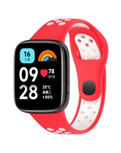 Двухцветный силиконовый ремешок для Watch 3 Lite Watch 3 Active красно белый Redmi