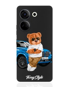 Чехол для смартфона Tecno Camon 20 20 Pro 4G черный силиконовый с машиной Tony style