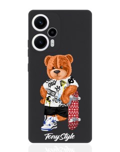 Чехол для смартфона Poco F5 Xioami Redmi Note 12 Turbo черный силиконовый Tony со скейтом Tony style