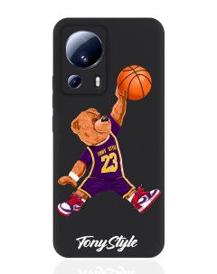 Чехол для смартфона Xiaomi Mi 13 Lite черный силиконовый баскетболист с мячом Tony style