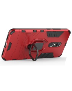 Противоударный чехол с кольцом Panther Case для Xiaomi Redmi Note 4X красный Black panther