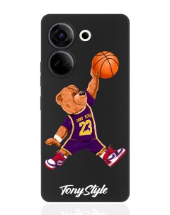 Чехол для смартфона Tecno Camon 20 20 Pro 4G черный силиконовый Tony баскетболист с мячом Tony style