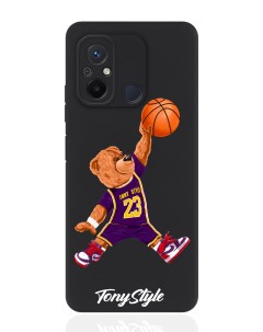 Чехол для смартфона Xiaomi Redmi 12C черный силиконовый баскетболист с мячом Tony style