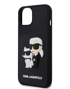 Чехол для iPhone 15 Plus с принтом 3D Karl Choupette Hard Black Karl lagerfeld