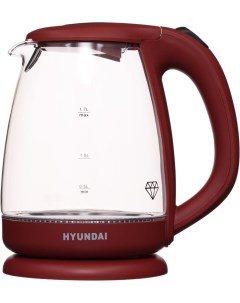 Чайник электрический HYK G1002 1 7 л красный прозрачный Hyundai