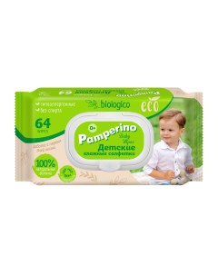 Влажные салфетки детские Eco biologico 80420168 Pamperino