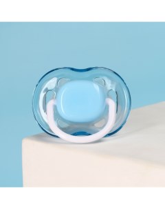 Соска пустышка классическая силикон 6мес с колпачком цвет голубой Mum&baby