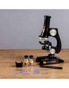 Микроскоп Юный биолог кратность увеличения 450х 200х 100х черный Nobrand