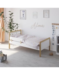 Кровать подростковая с бортиками Baby Master Alma 160х80 натуральный белый Атон