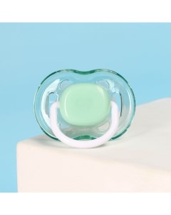Соска пустышка классическая силикон 6мес с колпачком цвет зеленый Mum&baby