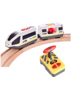 Электропоезд для деревянной железной дороги с пультом управления с вагоном Mamazatoy