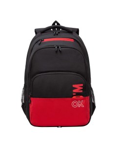 Рюкзак для мальчиков RU 430 7 черный красный Grizzly