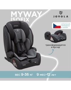 Автокресло MyWay ISOFIX 9 36 кг гр 1 3 черный серый Jovola