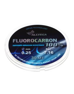 Леска монофильная Fx Fluorocarbon 100 30м 0 25мм 7 16кг флюорокарбон 100 Allvega