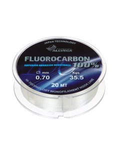 Леска монофильная Fx Fluorocarbon 100 0 70 мм тест 35 5 кг 20 м прозрачная Allvega