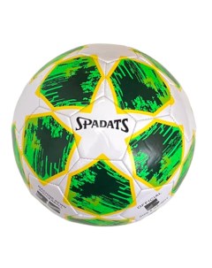 Мяч футбольный SP 505 3 слоя PU 3 6 450 гр машинная сшивка белый зеленый Spadats