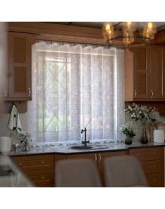 Тюль кухонная со шторной лентой 145х285 см цвет белый пэ Лента