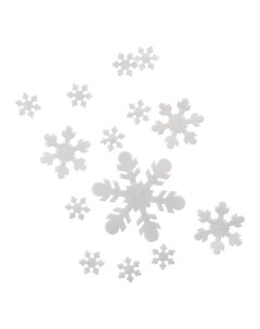 Оконное украшение Снежинки белое 15 х 20 см 14 шт в ассортименте Снежное кружево