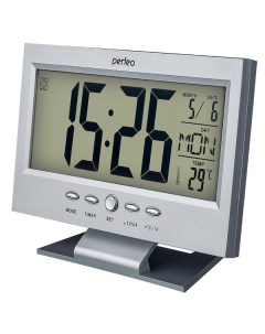 Часы Часы будильник Set серебряный PF S2618 время температура дата Perfeo