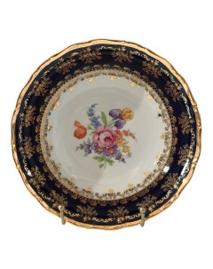 Тарелка глубокая 1794 Офелия Полевой цветок 23 см кобальт Thun