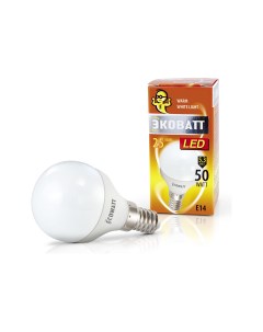 Лампа св диод P45 230В 5 3W 2700K E14 теплый белый свет шарик 4606400419808 Ecowatt