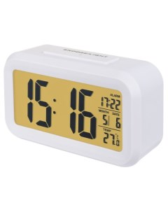 Часы Часы будильник Snuz белый PF S2166 время температура дата Perfeo