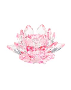 Сувенир Лотос кристалл трехъярусный розовый Sima-land