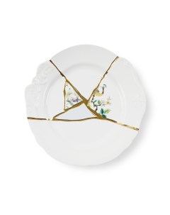 Тарелка Kintsugi 09612 27 5 см Дизайнерская посуда из фарфора Италия Seletti