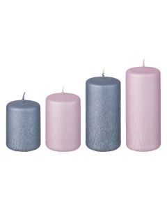 Набор свечей серый и розовый Новый Год 4 шт 7 см 348 867 Adpal