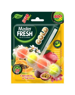 Подвесной блок для унитаза Duo Effect 400 смываний 5в1 Gold Тропик 1 шт Master fresh