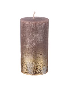 Свеча столбик rustic песочная с золотом Новый Год 15 см 315 345 Bronco