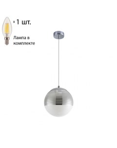 Подвесной светильник с лампочкой Optima SP1 Chrome D200 Lamps E14 Свеча Crystal lux
