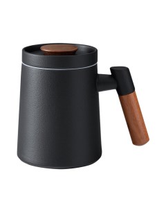 Керамическая кружка Xiaomi Wooden Handle Ceramic Tea Cup 390 ml Black Pinztea