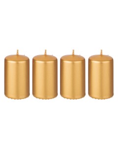 Набор свечей золотой металлик Новый Год 4 шт 7 см 348 861 Adpal