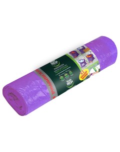 Пакеты фиолетовые с завязками для мусора Premium 10 шт 60 л 60 мкм MASTER FRESH 218386 Nobrand