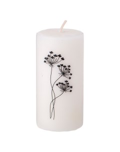 Свеча столбик цветы белая Новый Год 10 см 315 363 Bronco