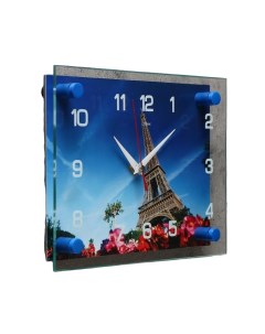 Часы настенные серия Город Эйфелева башня 20х26 см Рубин
