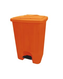Ведро для мусора 17 л оранжевое с педалью и внутренним ведром Telkar