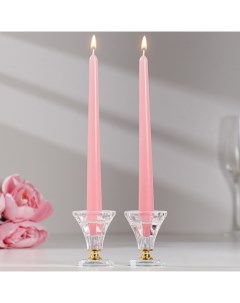 Набор свечей античных 2 3х 24 5 см 5 ч 55 г 2 штуки светло розовый Омский свечной