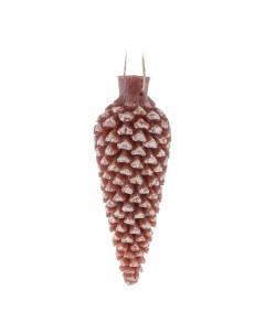 Свеча декоративная шишка подвесная коричневая 13 см Kaemingk