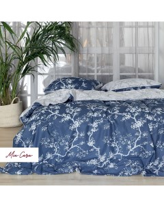 Комплект постельного белья евро поплин Dolce Vita 50х70 Chinoiserie blu Mia cara