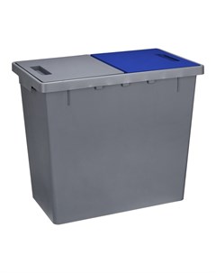 Контейнер для раздельного сбора мусора 2x20 л пл с син че 42x29x49см Idea