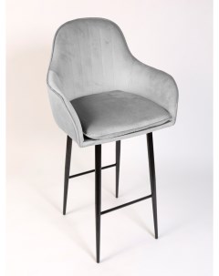 Барный стул Санрайс ноги черный металл светло серый Nobrand
