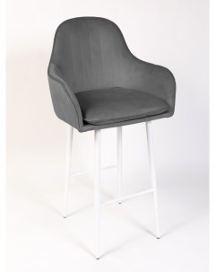 Барный стул Санрайс ноги белый металл темно серый Nobrand